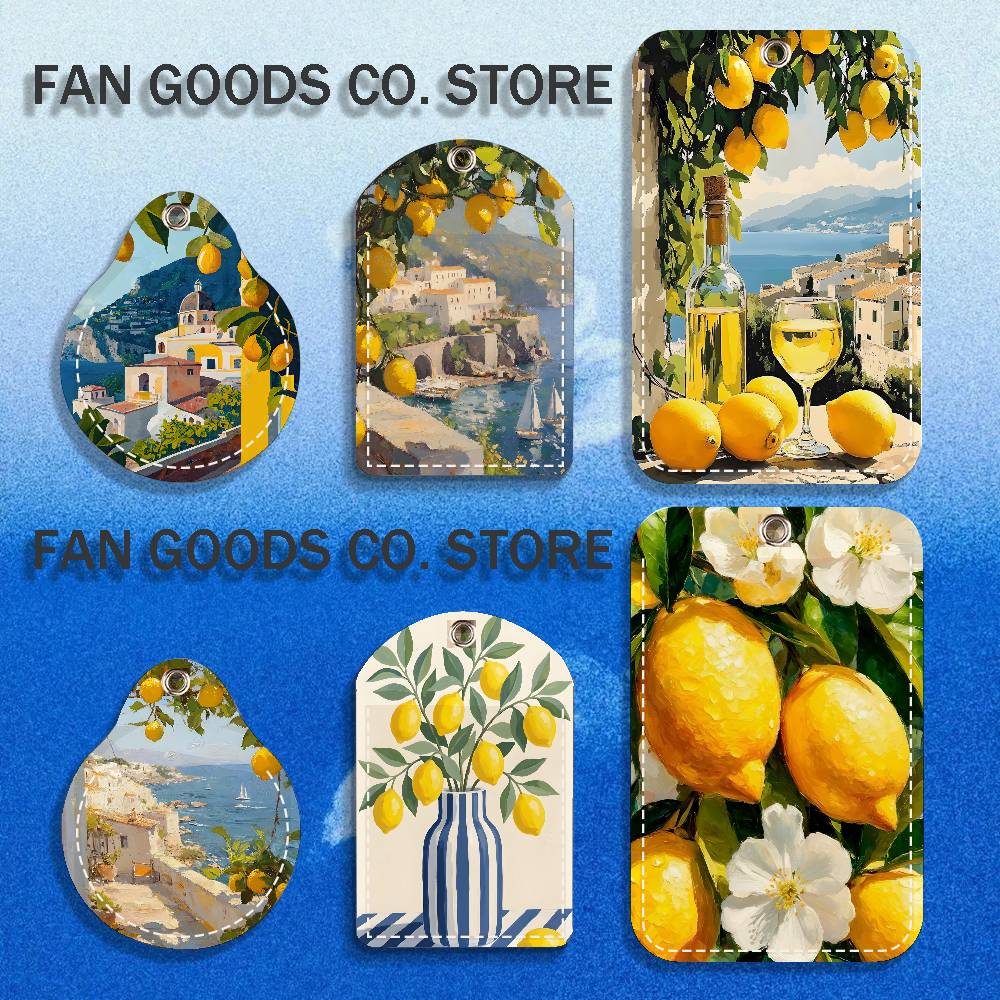 Leather Work Leather - European Amalfi Coast Lemon Holder Keychain