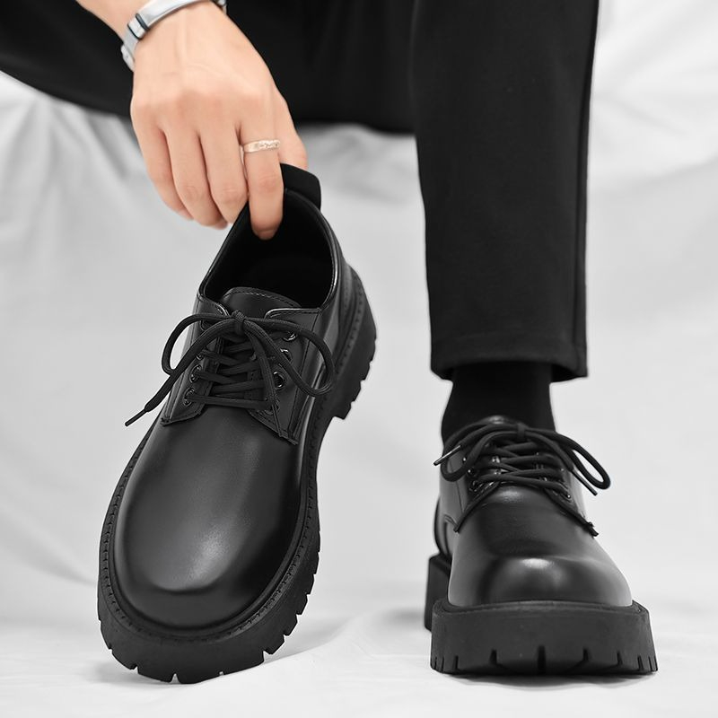 Leather Work Boots - Men Chelsea Boots British Style Black