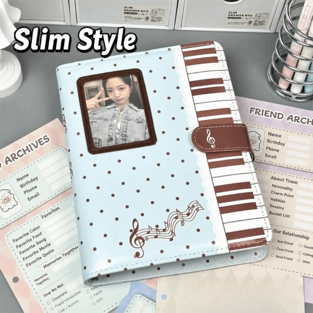 Leatherwork Books - Ins Polka Dot Piano Binder Notebook