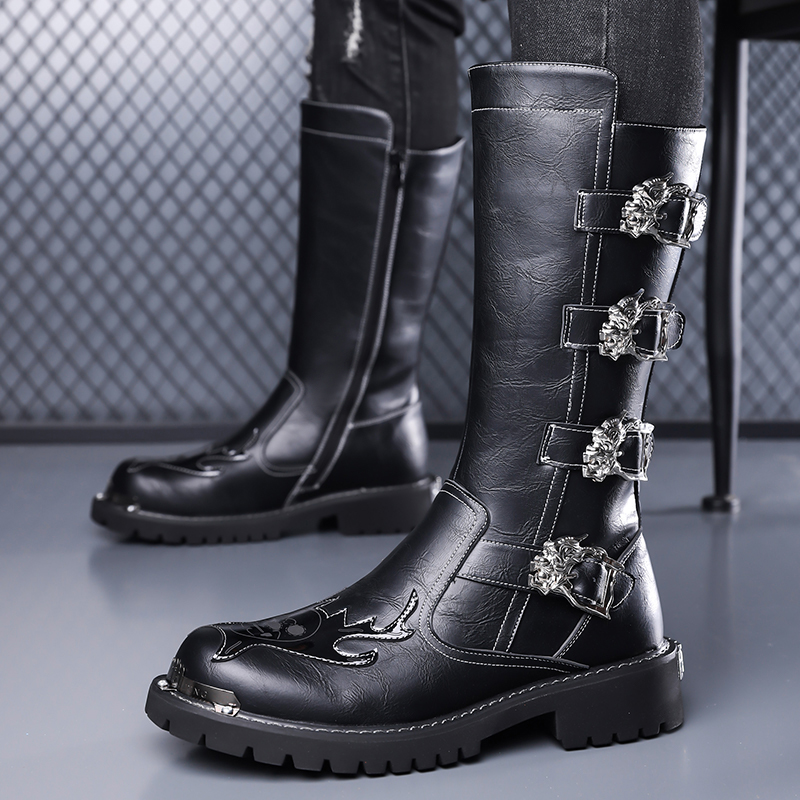 Autumn New Designer Leather Lo - Leather Work Boots 评论和价格