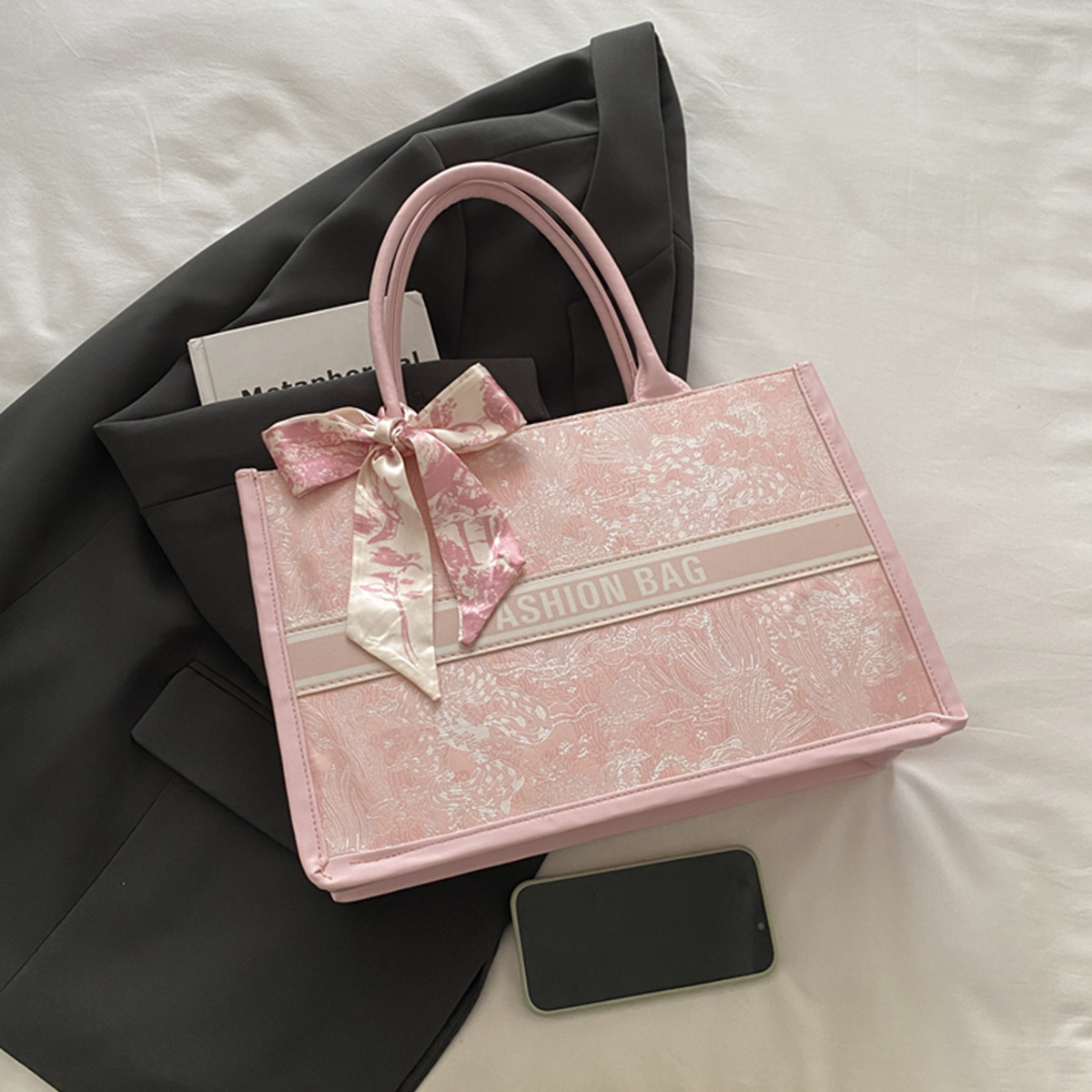 Luxury Elegant Women Tote Bag  - Leatherwork Letters 评论和价格