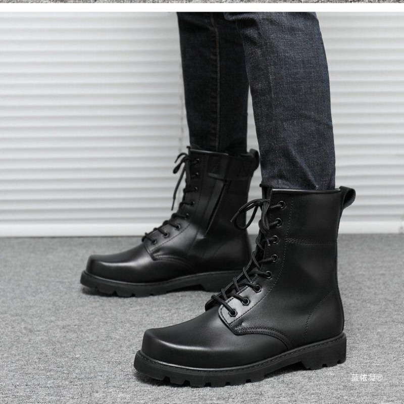 Tactical Combat Boots Mens Hig - Leather Work Boots 评论和价格