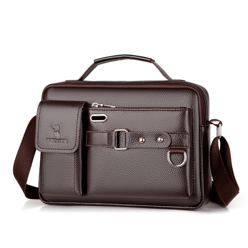 Brand Men Shoulder Bag Pu Leat - Leatherwork Letters 评论和价格