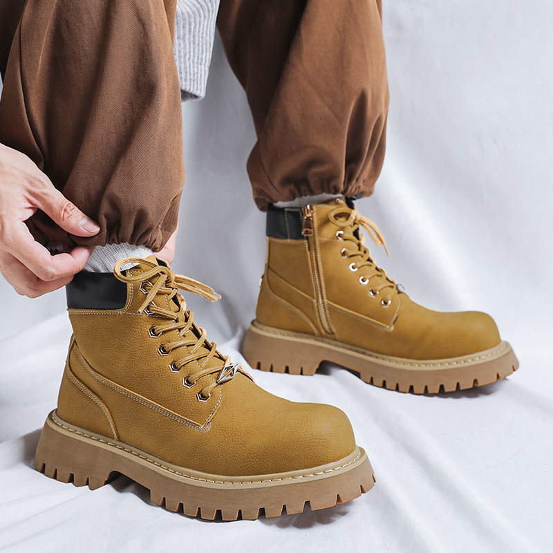 plus size men fashion party ba - Leather Work Boots 评论和价格