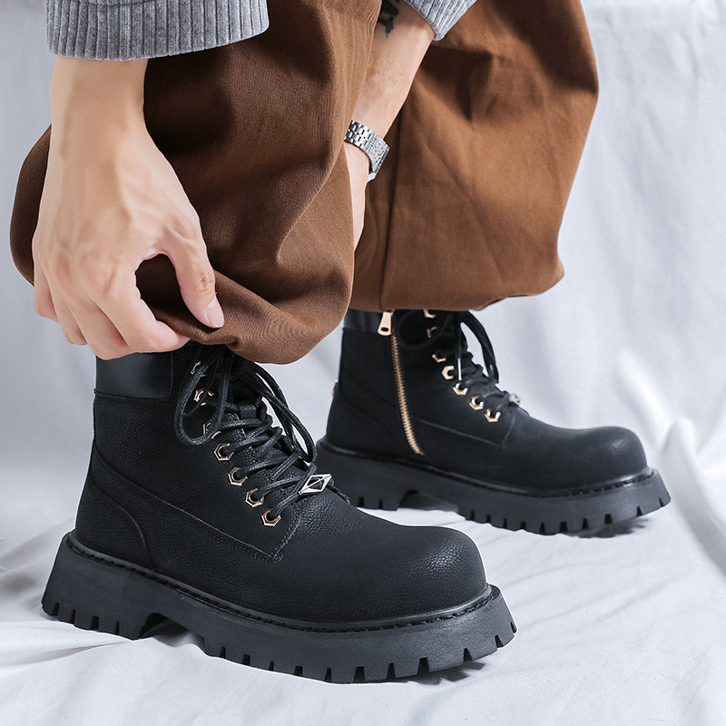 plus size men fashion party ba - Leather Work Boots 评论和价格