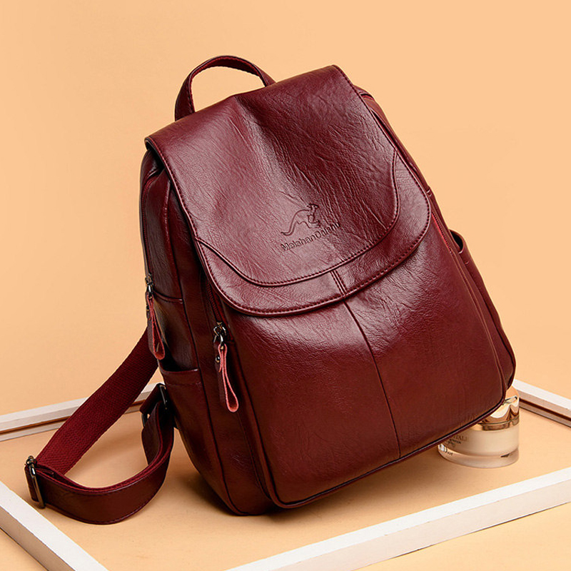 Vintage Soft Leather Backpack  - Leatherwork Letters 评论和价格