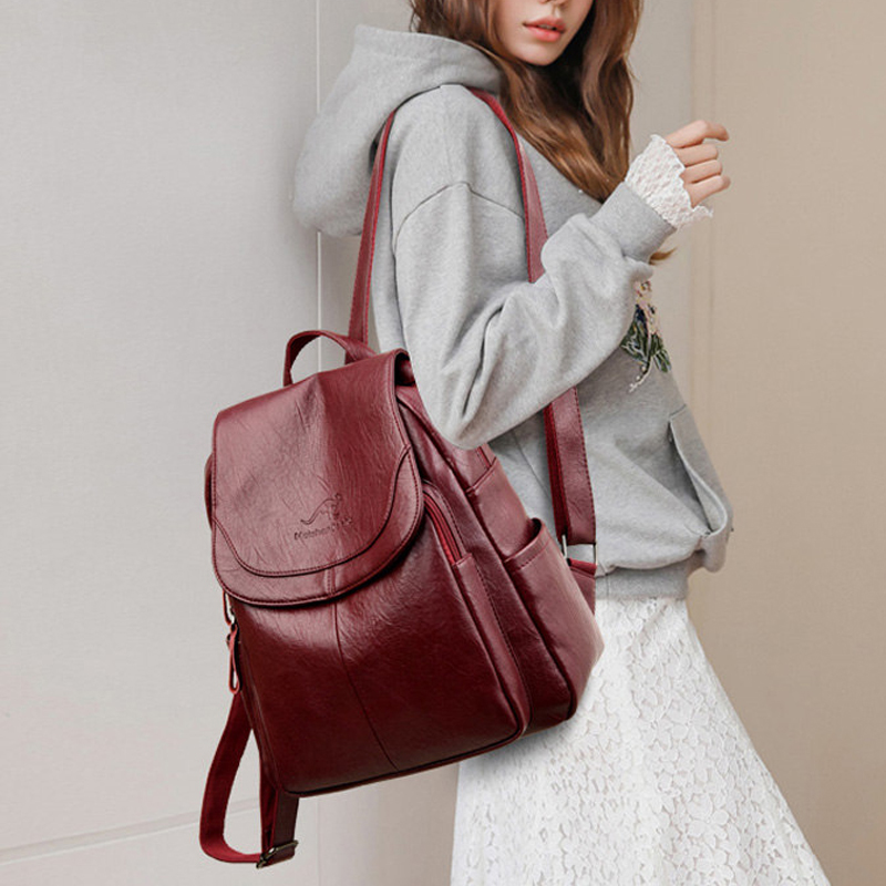 Vintage Soft Leather Backpack  - Leatherwork Letters 评论和价格