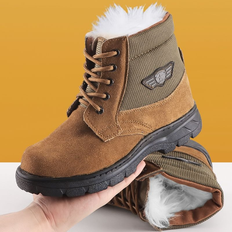 Winter Men Snow Boots Genuine  - Leather Work Boots 评论和价格