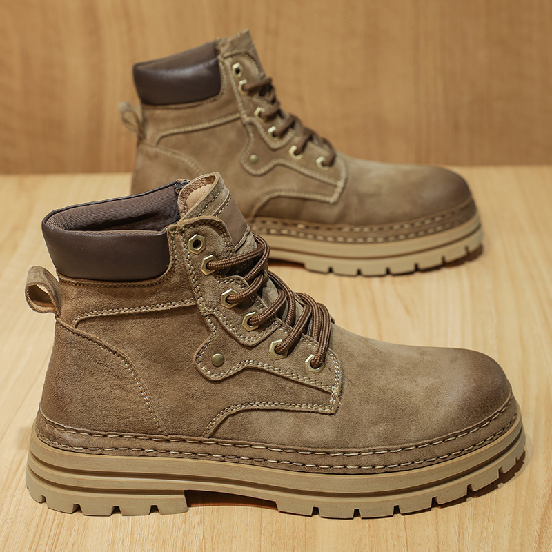 Men's Fashion Spring Platform  - Leather Work Boots 评论和价格
