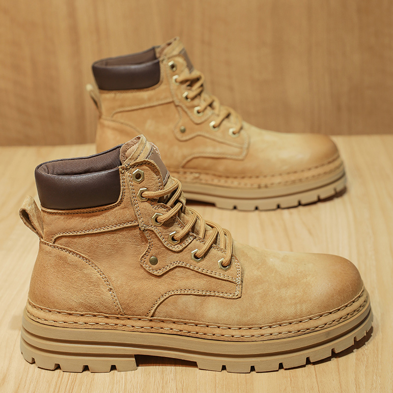 Men's Fashion Spring Platform  - Leather Work Boots 评论和价格