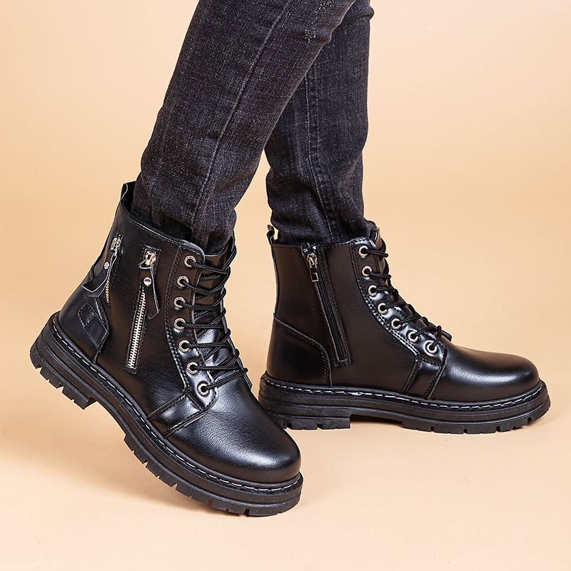 Men's British Style Chelsea An - Leather Work Boots 评论和价格