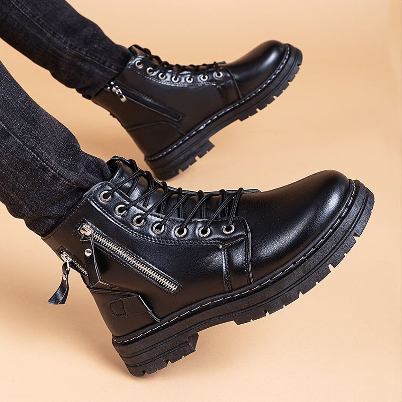 Men's British Style Chelsea An - Leather Work Boots 评论和价格