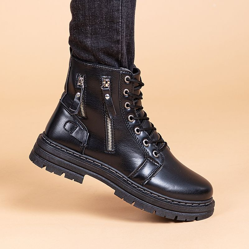 Men's British Style Chelsea An - Leather Work Boots 评论和价格