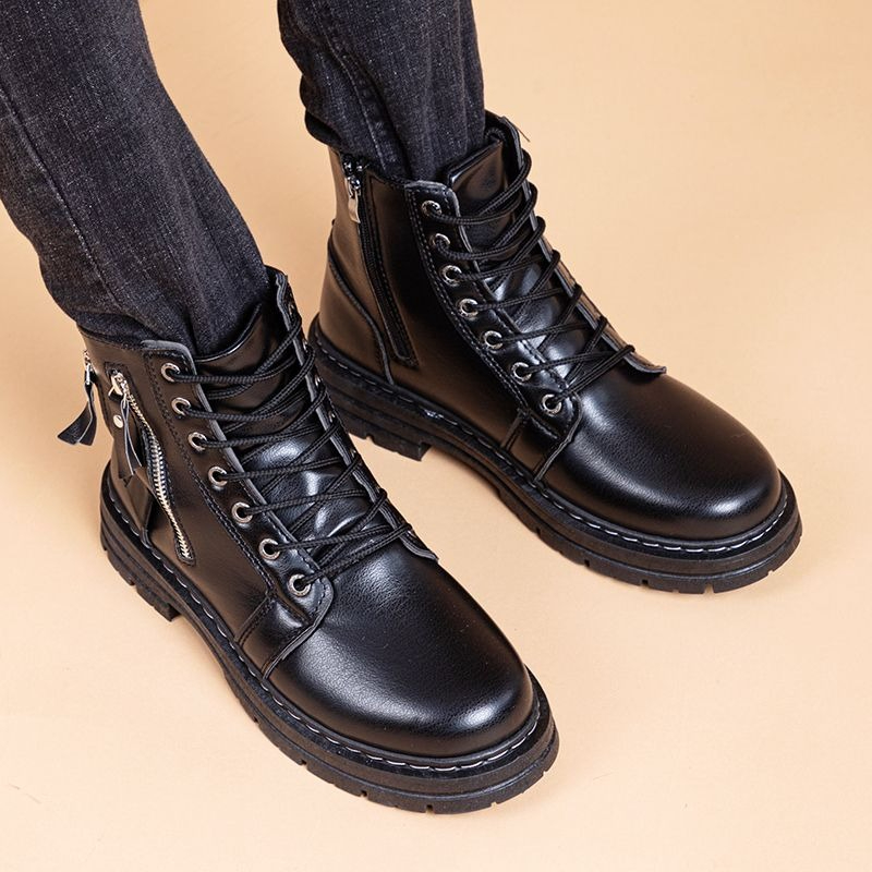 Men's British Style Chelsea An - Leather Work Boots 评论和价格