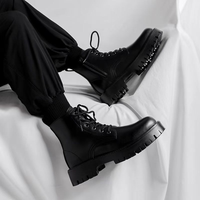 Men Chelsea Boots British Styl - Leather Work Boots 评论和价格