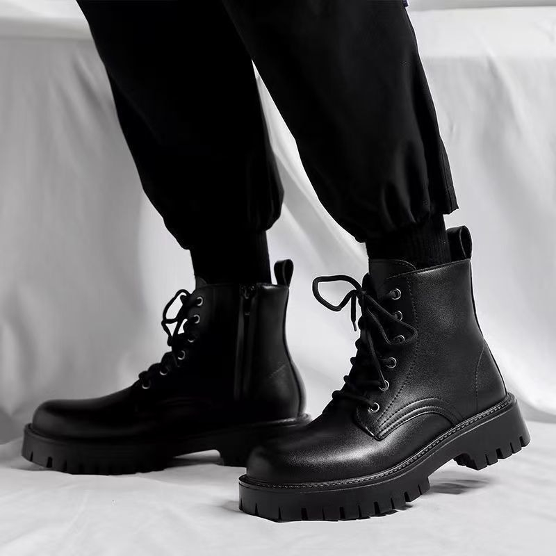 Men Chelsea Boots British Styl - Leather Work Boots 评论和价格