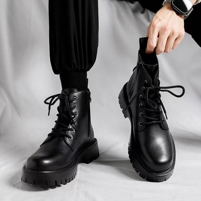 Men Chelsea Boots British Styl - Leather Work Boots 评论和价格