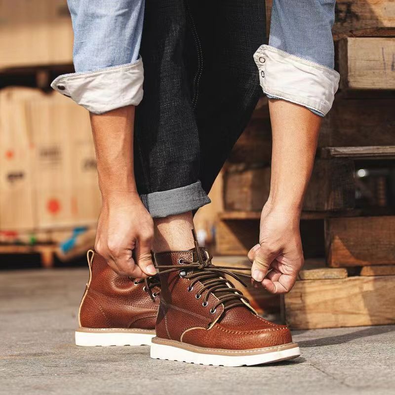 Men 875 Work Boots Genuine Cow - Leather Work Boots 评论和价格