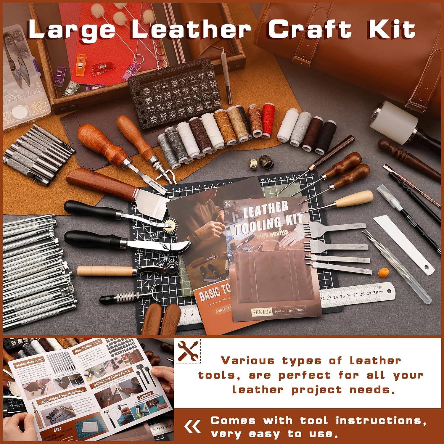 Leather Tooling Kit Leather Cr - Leather Work Leather 评论和价格