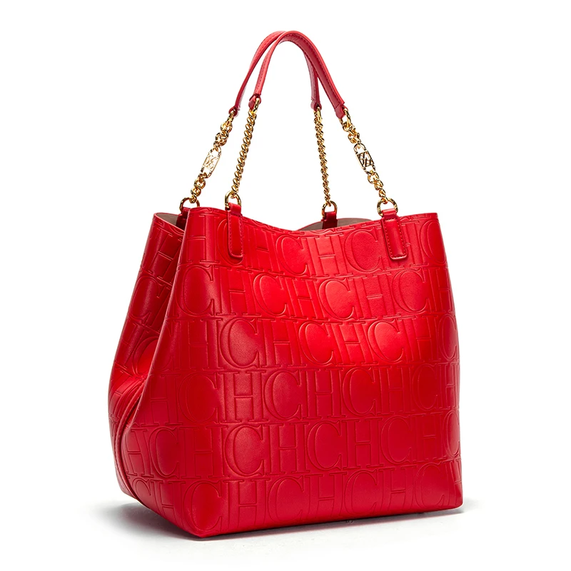 CHCH Women's Tote Bag 2024 New - Leatherwork Letters 评论和价格