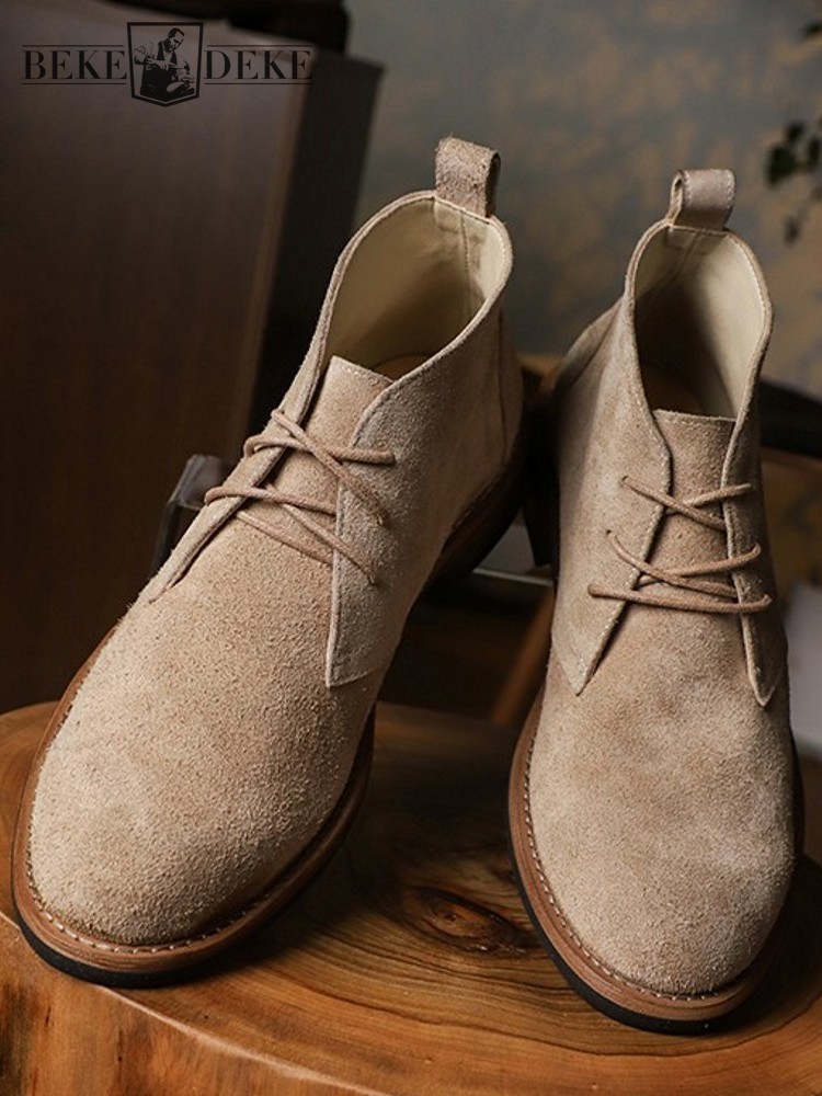 Fashion Versatile Male Lace-Up - Leather Work Boots 评论和价格