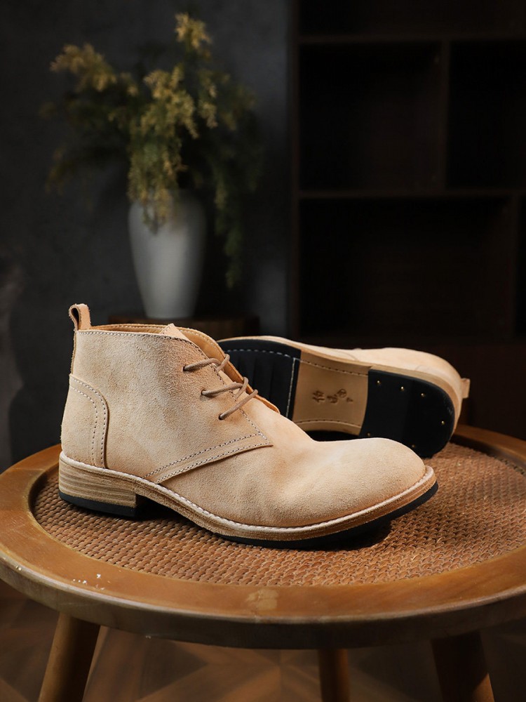 Fashion Versatile Male Lace-Up - Leather Work Boots 评论和价格
