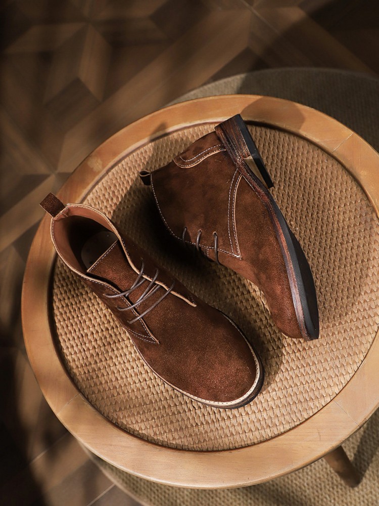 Fashion Versatile Male Lace-Up - Leather Work Boots 评论和价格