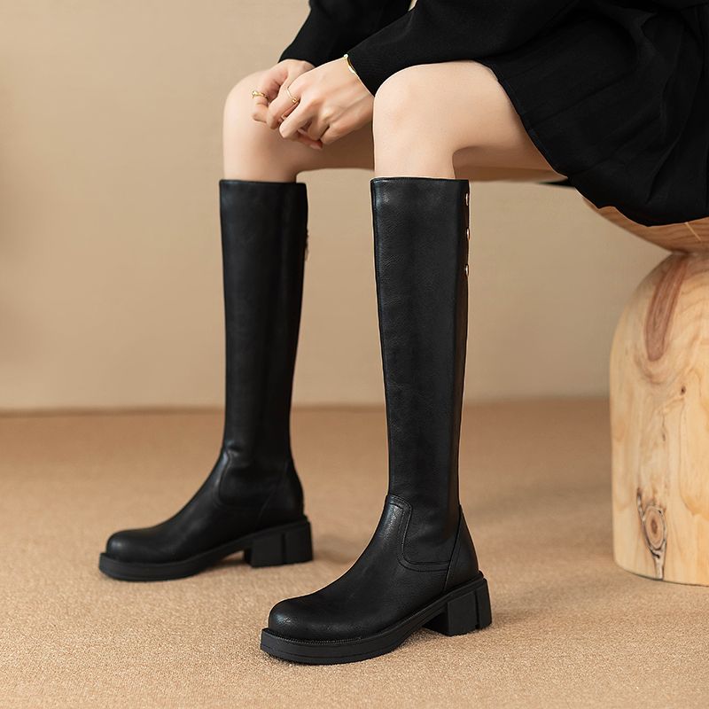 Autumn Winter Middle Heel Ladi - Leather Work Boots 评论和价格
