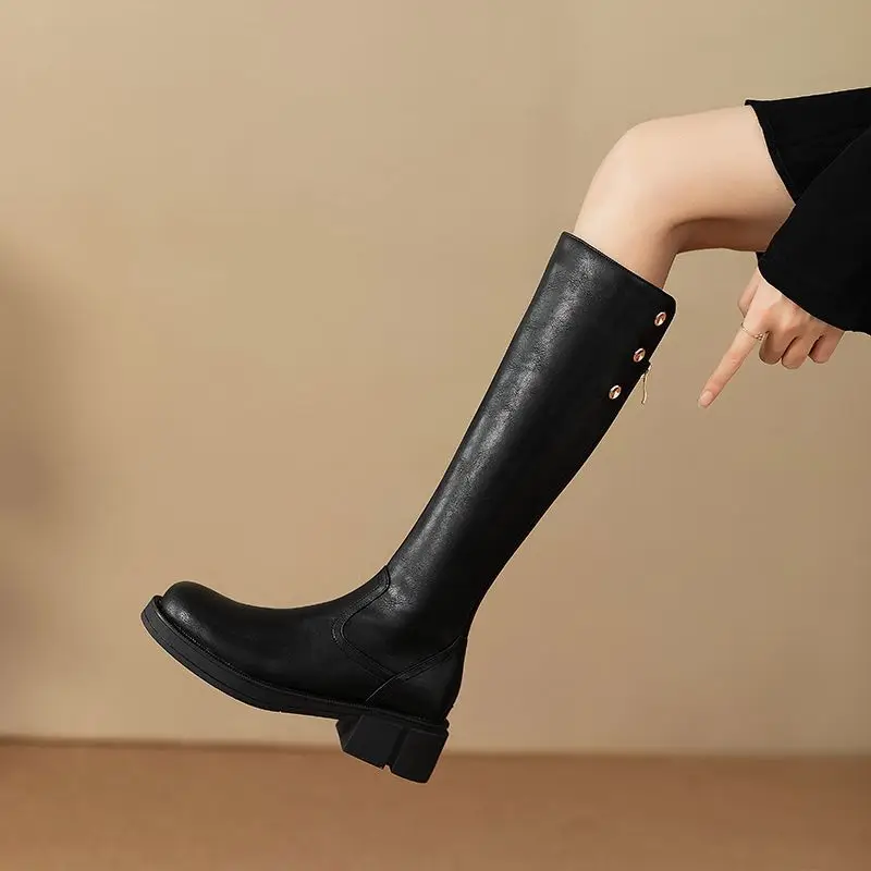 Autumn Winter Middle Heel Ladi - Leather Work Boots 评论和价格